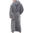 thumbnail image 2 of Hommes à Capuche Bain Robe de Nuit Peignoir Peignoir Robe de Chambre Vêtements de Nuit, 2 of 3