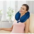 thumbnail image 3 of Health Touch Memory Foam Neck Massager, Ultra Soft, 12” U-Shaped Pillow - Blue Color for Gift Set, 3 of 5