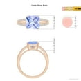 thumbnail image 4 of Angara Natural 2.25 Ct. Tanzanite with Diamond Classic Ring in 14K Rose Gold for Women (Ring Size: 3), 4 of 9