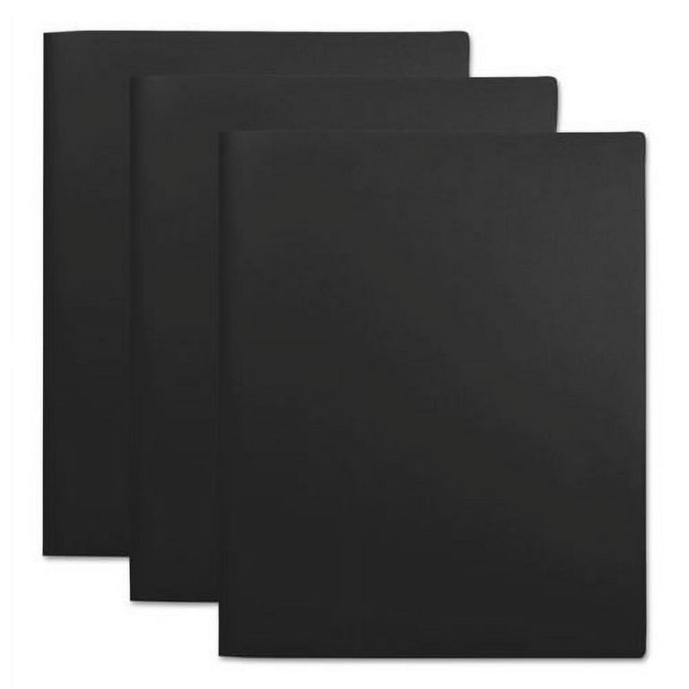 Two-Pocket Plastic Folders, 100-Sheet Capacity, 11 x 8.5, Black, 10/Pack Two-Pocket Plastic Folders, 100-Sheet Capacity, 11 x 8.5, Black, 10/Pack
