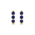 thumbnail image 3 of 0.48 ct Lever-Back Hoop Earrings for Women | 2.8mm Round Cut Simulated Tanzanite | 18K Yellow Gold, 3 of 5