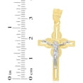 thumbnail image 4 of Floreo 10k Yellow Gold Ribbon Effect Crucifix of Jesus Cross Religious Pendant, 4 of 4