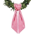 thumbnail image 1 of Personalized Wreath Sash for Front Door Decor, Custom Initial Plaid Ribbon Swag for Easter Spring Summer Holidays, Farmhouse Porch Entryway Home Decor, Green/Pink/Orange/Black/Blue Checkered, 1 of 8