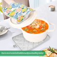 thumbnail image 3 of Yayeee Pot Holders Kitchen Heat Resistant with Pocket 7"x9.8" Cotton Oven Cooking Hot Pads, Blue Floral Wave, 3 of 7