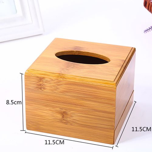 Rectangular Plain Wooden Tissue Box Cover Wood Holder for Decoupage 