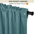 thumbnail image 5 of Faux Linen Full Blackout Curtains for Livingroom Bedroom , With Free 20 Ring Clips,2 Panels Set - Teal, W50 X L120, 5 of 7