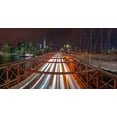 thumbnail image 2 of Frank, Assaf 14x9 Black Ornate Wood Framed with Double Matting Museum Art Print Titled - Evening view of Manhattan skyline from Brooklyn bridge, 2 of 4