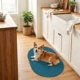 thumbnail image 4 of Oval Door Mat 18"×30" Solid Dark Absorbent Door Mat Outside Entrance Teal Low-Profile Non Slip Front Rug for Kitchen Bathroom Bedroom, 4 of 9