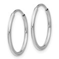 thumbnail image 2 of 14k White Gold Endless Tube Hoop Earrings Round, 2 of 7