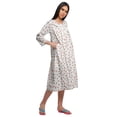 thumbnail image 3 of Moomaya WoMen's Printed Nightdress Knee Length Cotton Sleepwear Short Gown, 3 of 6