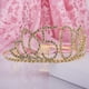 thumbnail image 2 of Tiara de cumpleaños con corona con peine para el pelo, diamantes de imitación de cristal, regalo de cumpleaños, años para mujeres (dorado), 2 of 3