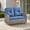 Gray/Blue, variant on POCASSY 49.5 Inch Width Outdoor Glider Loveseat, All Weather Wicker Rattan Patio Glider Love Seat for Porch Deck Garden, Blue