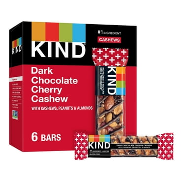KIND Gluten Free Dark Chocolate Cherry Cashew Snack Bars, 1.4 oz, 6 Count Box