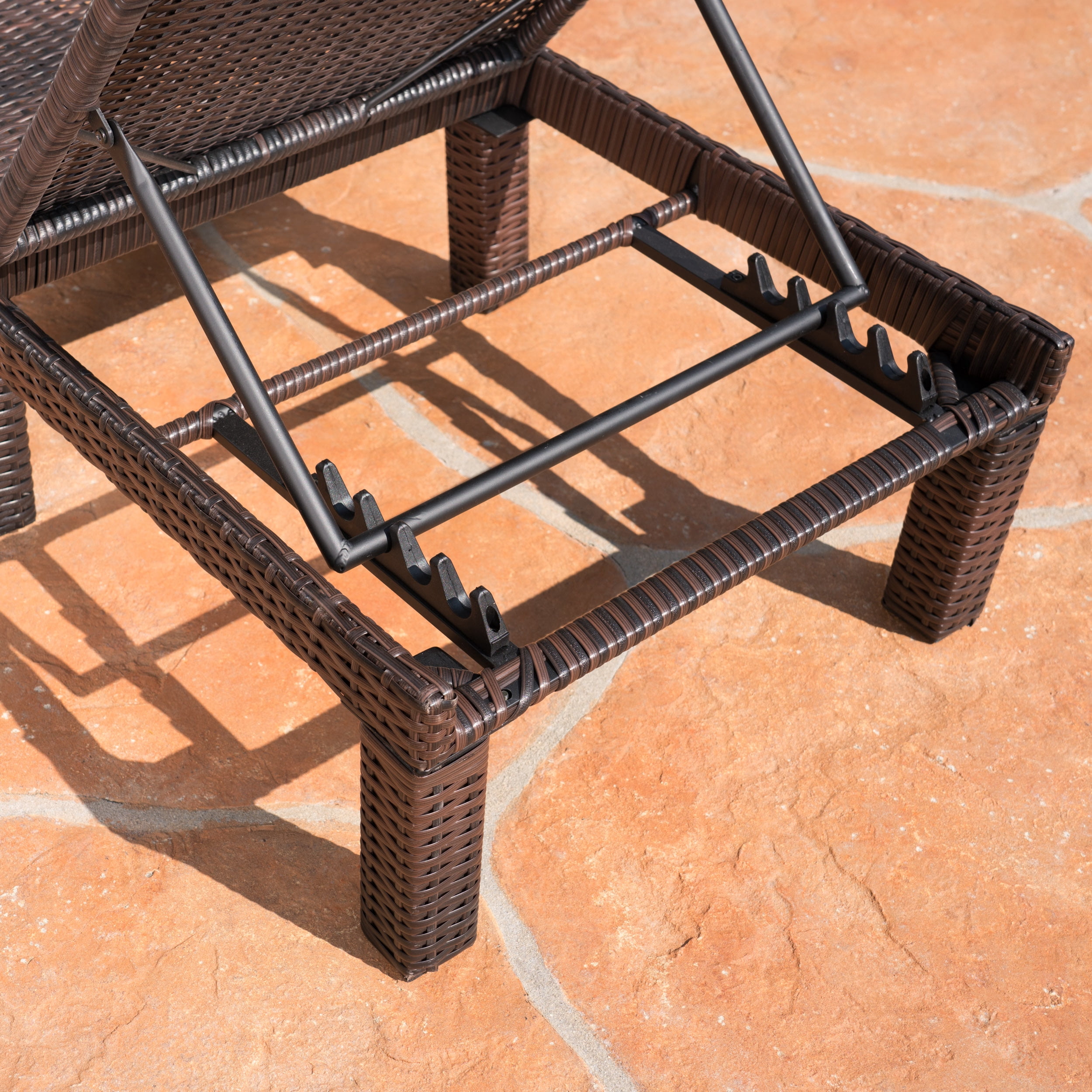 Corinne Outdoor Wicker Chaise Lounge without Cushion, Multibrown