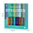 thumbnail image 3 of SDJMa 12Pcs Green Blue White Black Brown Purple Color Gel Glitter Eyeliner Pencils Set for Women Waterline Waterproof Smudge Proof ,Create Sparkling Eye makeup, 3 of 8