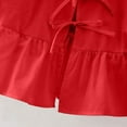 thumbnail image 4 of Blmnix Spring Womens Tops Short Sleeve Red Solid Puff Sleeve Crew Neck Cute Peplum Fashion Blouses, 4 of 4