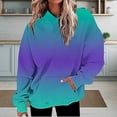 thumbnail image 2 of VISALY Hoodies Pullover Tunic Sweatshirt Oversized Casual Long Sleeve Loose Fashion Pockets Pullover Tops Printed Sweatshirts Soft Sweaters Womens Sweaters Dressy Casual Pullover Sweatshirt Purple L, 2 of 5