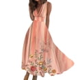 thumbnail image 1 of Robe de Plage, Robes d'Été pour Femmes, Robe d'Été Décontractée Sans Manches à Col en V Boho à Taille Rétro Imprimée, 1 of 5