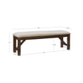 thumbnail image 5 of Correll Farmhouse Dining Bench, Rustic Umber Base with Tan Fabric, 5 of 8