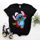 thumbnail image 1 of Camiseta navideña con dibujos animados de Lilo y Stitch para mujer, remera con estampado de Stitch, playera de manga corta con estampado Y2k, camisetas de calle para mujer, 1 of 5