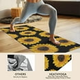 thumbnail image 4 of Black Sunflower Pattern Hot Yoga Mat Towel Non Slip for Hot Yoga - Quick-Drying Yoga Mat Cover with 4 Corner Pockets with Travel Bag - Hot Yoga Towel Non Slip Grip Moisture Wicking Sweat 70"x26", 4 of 6