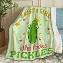 Just A Girl Who Loves Pickles Throw Blanket Fannel Fleece Microfiber Plush Bed Blanket Super Soft Blanket for All Season Bed Couch Sofa 50x40 in for Kid