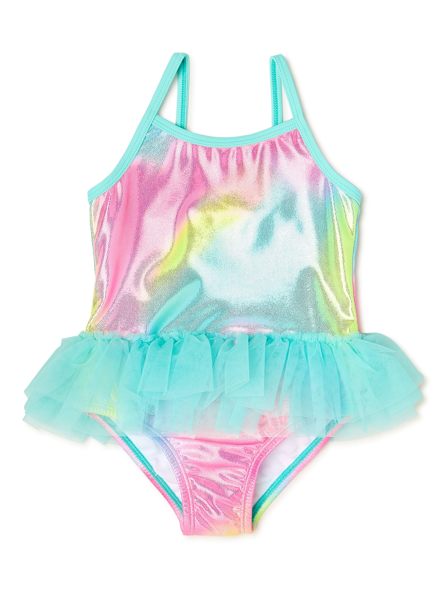 Wonder Nation Baby and Toddler Girl One-Piece Swimsuit, Sizes 0M-5T ...