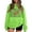 Fluorescent Green, variant on Pink Sweatshirt Women Long Sleeve Crewneck Graphic Print Oversized Hoodie Pullover Top Casual Fashion Loose Fit Cotton Blend Autumn Winter Streetwear Cute Aesthetic Y2K Korean Styl