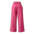 thumbnail image 5 of HNMKIU Pants for Women Solid Color Elastic High Waist Wide Leg Long Casual with Belt Loop and Pocket Womens Trousers Hot Pink,XXXL, 5 of 5