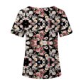 thumbnail image 2 of Snoarin Summer Plus Size Womens Summer Tops Women Hauts à Manches Courtes Col en V avec Poches Uniforme de Travail Haut de Travail Uniformes de Travail pour Femmes en Liquidation, 2 of 3
