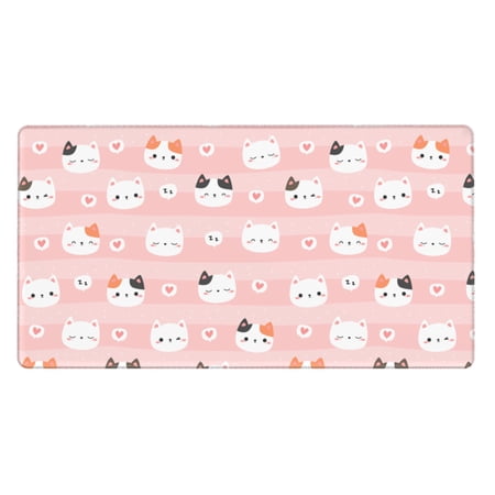 ZICANCN Gaming Mouse Pad, Cartoon Cats Hearts Pink Large Mouse Mat Desk Pad, Keyboard Mouse Mat, 15.8x29.5 inch