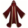 thumbnail image 3 of SAWOBUUN Velvet Wizard Robe with Hood and Sleeves Men Women, Halloween Vampire Witch Wizard Cloak Renaissance Medieval Cape, 3 of 7