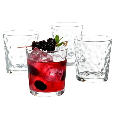 - Gibson Great Foundations 13 Ounce Clear Embossed Glass, 4 Count