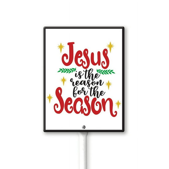 Eveokoki Jesus Is The Reason For The Season Yard Sign Christmas Nativity Outdoor Decoration Lawn Sign Religious Lawn Decorations with Stakes for Christmas Decor, Church, Home Decoration