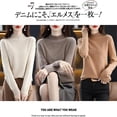 thumbnail image 3 of Women‘s Wool Sweaters Mock Turtle Neck Lightweight Long Sleeve Cozy Warm Fall Winter Pullover Tops, 3 of 7