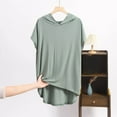 thumbnail image 2 of BLVB Oversized Hoodies for Women Short Sleeve Hooded Modal Pajama Tops Loose Comfy Sleep Shirts for Casual Lounge, 2 of 6