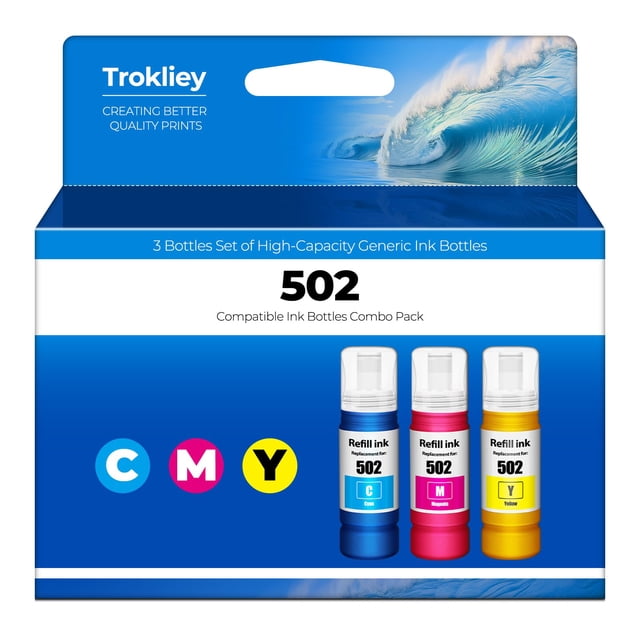 Paquete combinado de botellas de tinta Trokliey 502 ET-2760/ET-2850/ET-4760