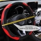 thumbnail image 3 of Funda para volante de coche de piel de fibra de carbono elástica de 37-38 cm (roja), antideslizante, transpirable, sin aro interior, talla universal, 3 of 5