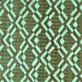 thumbnail image 1 of Ahgly Company Machine Washable Indoor Square Abstract Turquoise Blue Contemporary Area Rugs, 5' Square, 1 of 4