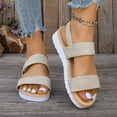 thumbnail image 5 of Viluyesy Women's Flatform Sandals, Open Toe Adjustable Strap Wide Width Casual Fashion Comfortable Shoes White 7.5, 5 of 8