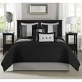 thumbnail image 5 of Chezmoi Collection Luxury Pleated Striped Comforter Set, Full, Black/White/Gray, 8-Piece, 5 of 8