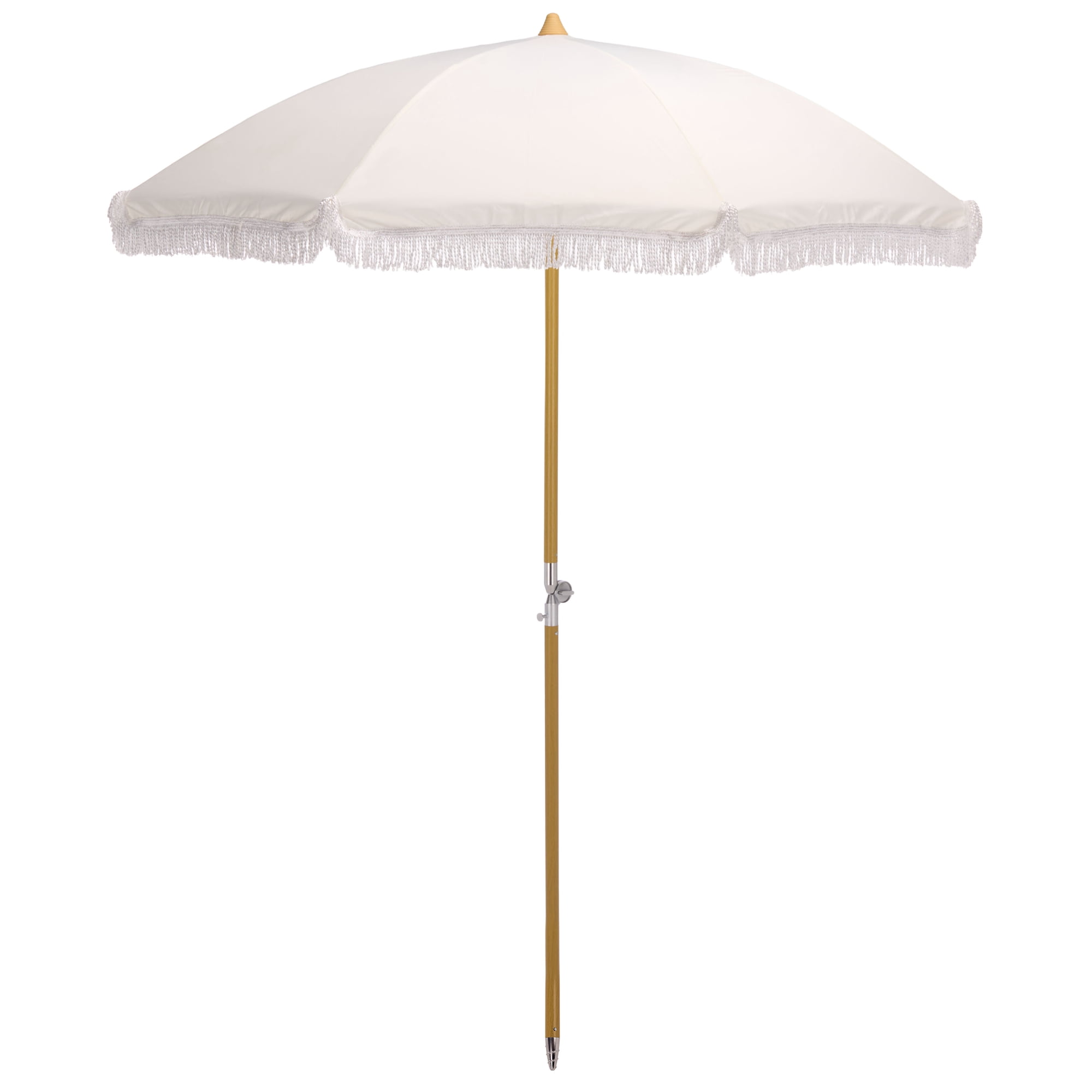 Safavieh Outdoor Valencia 6.5ft Crank Beach Umbrella  Ivory