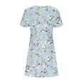 thumbnail image 6 of QUNYINEY A-Line Womens Summer Dresses Short Sleeve Floral Midi Dresses Loose Fit Flowy V-Neck Dresses, 6 of 6
