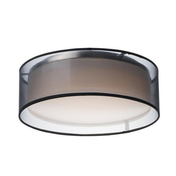 16 in. Prime LED Flush Mount Ceiling Light, Black Organza
