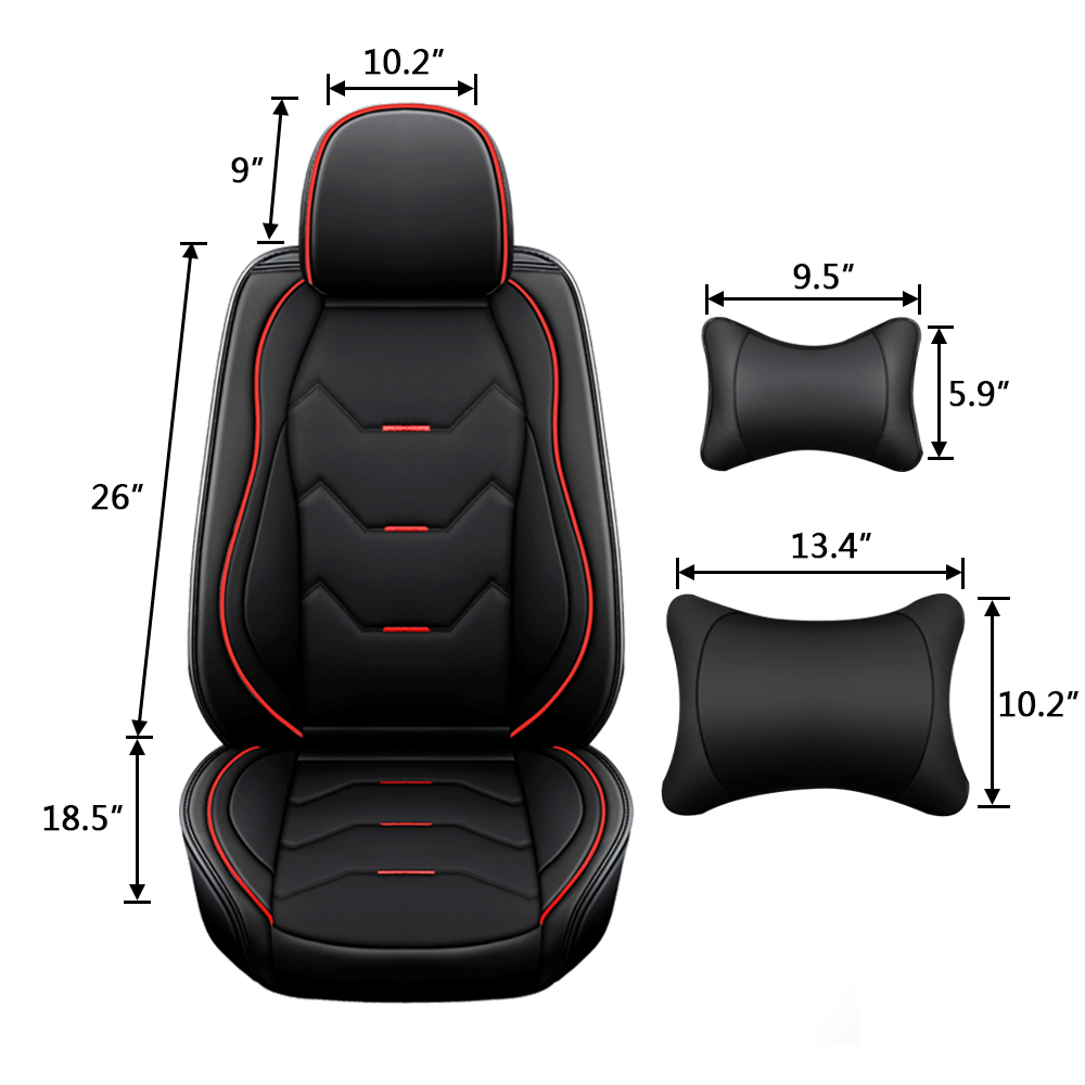 OTOEZ Universal Car Seat Covers Leather Front Back 5 Seats Full Set Automotive Seat Protector Replacement Fit Most Honda Toyota Chevy Ford Nissan Vehicles, Trucks, SUVs - image 6 of 11