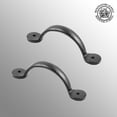 thumbnail image 2 of Renovators Supply Black Wrought Iron Cabinet Handle 4.8" L Rustic Ornate Pull Handle Rust Resistant Vintage Drawer and Dresser Door Pulls w/Screws Pack of 2, 2 of 9