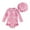 Pink, variant on WUANDIXFA Girls Swimsuits Baby Girl Swimsuit Long Sleeve with Hat Set Zipper Swimsuit Light Pink,0-3 Months