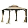 Sunjoy Garland Gazebo with Canopy and Mosquito Netting 10' x 10' Soft Top Gazebo for Patio Backyard, Dark Beige