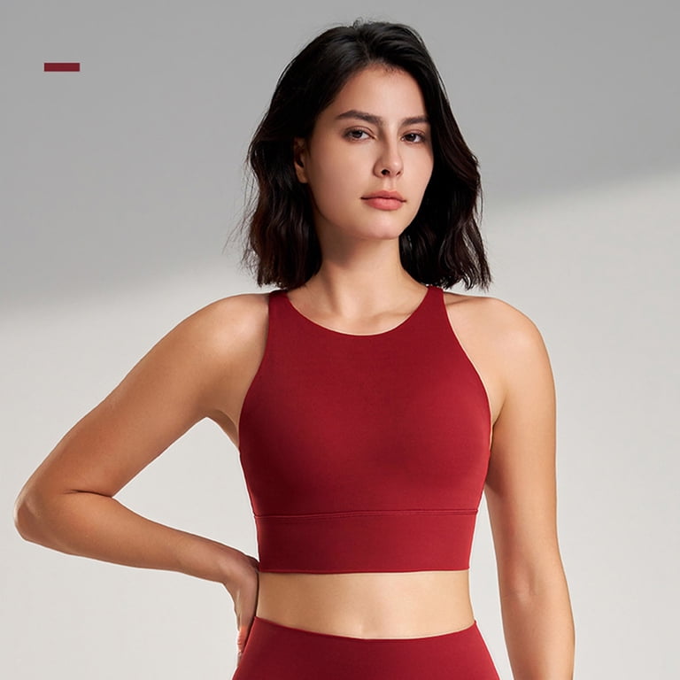 Xfvqtps Women Workout Bra Tank Top Sleeveless Solid Color Fit High