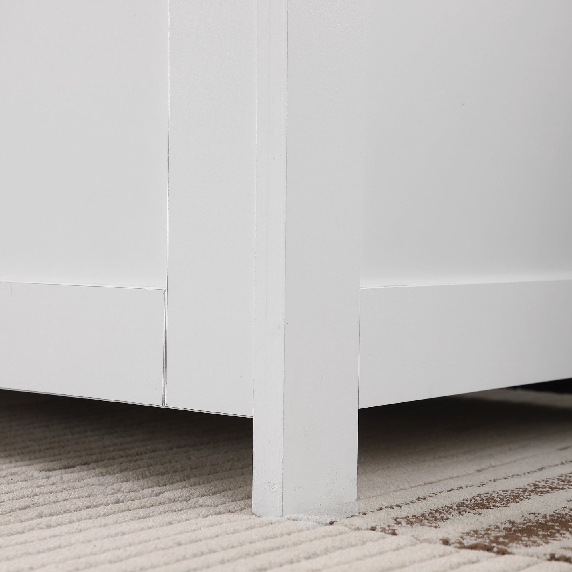 29.5" Storage Ottoman Bench,Storage Chest,Wooden Toy Box Organizer,Entryway Storage Bench with Safety Hinge for Entryway, Bedroom, Living Room,White